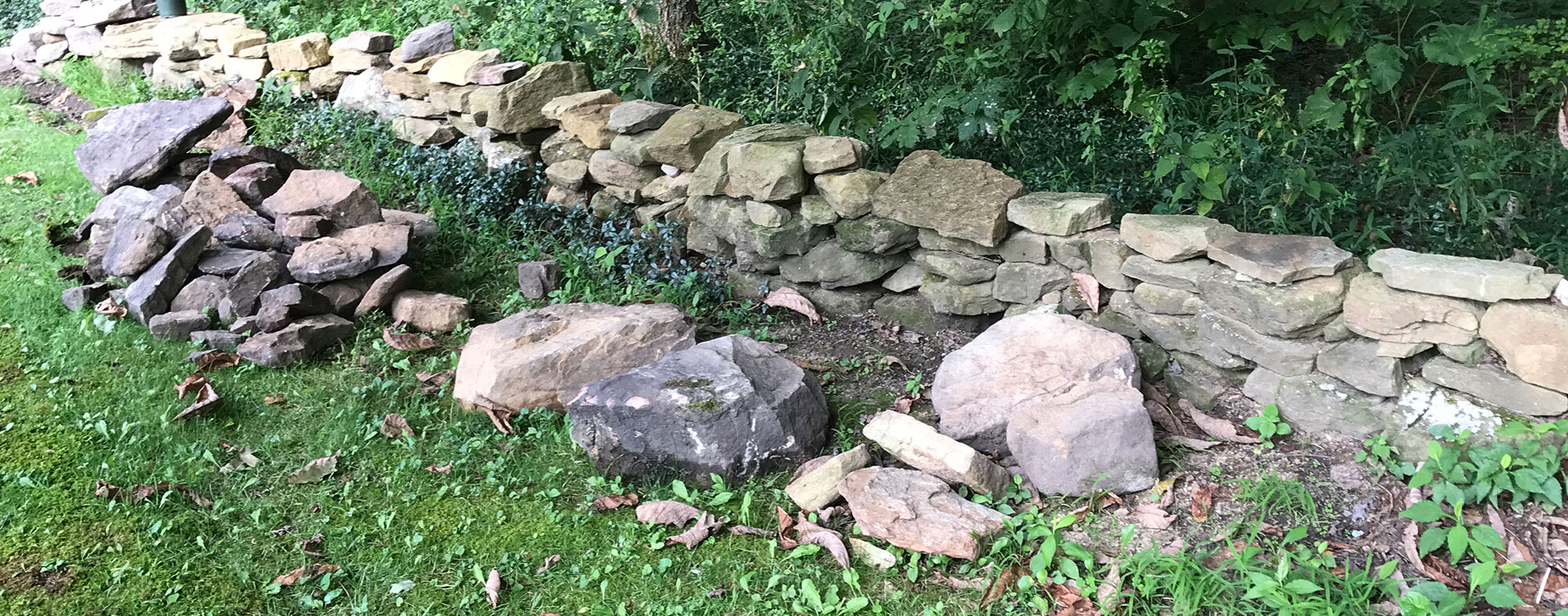 rocks from yard header