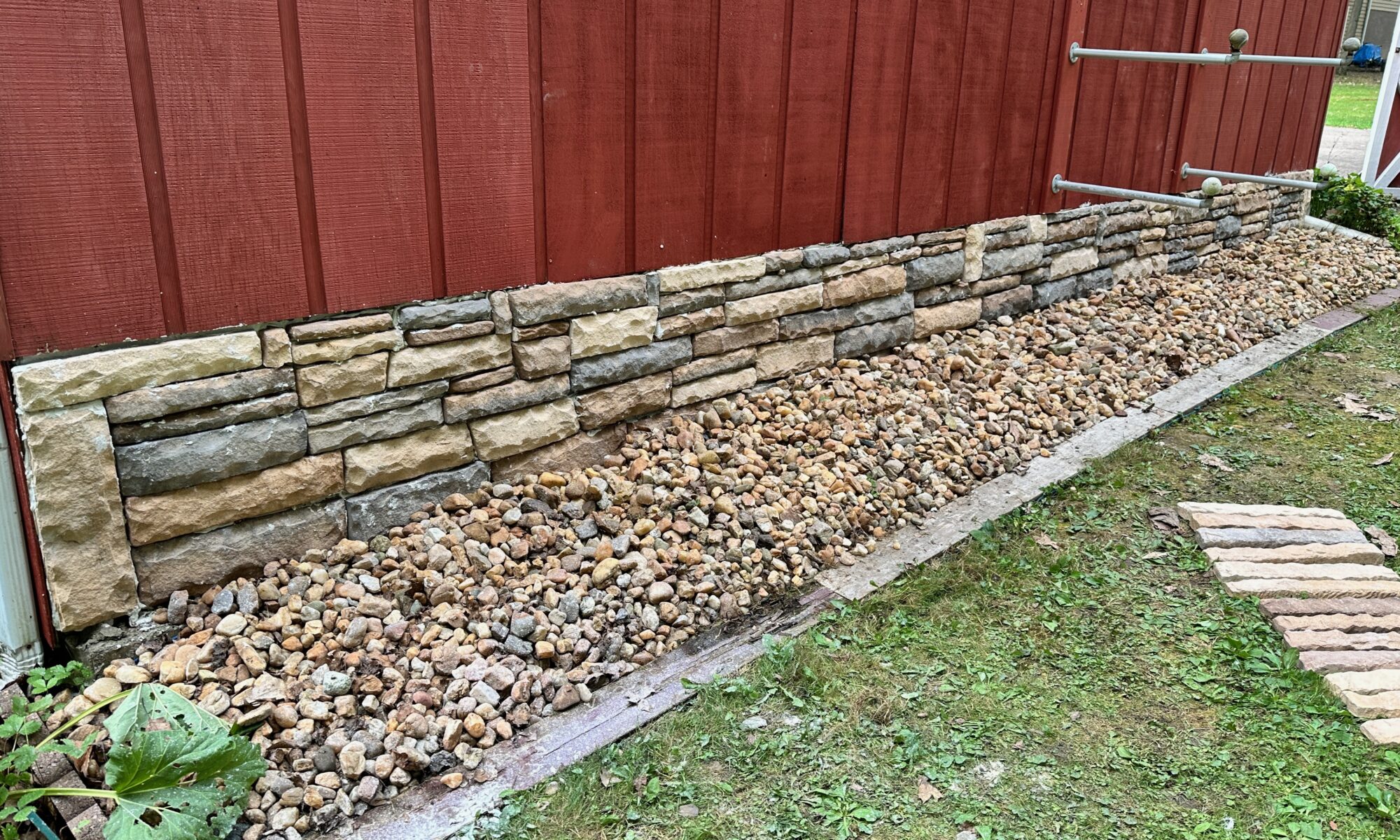 garage wall stonework